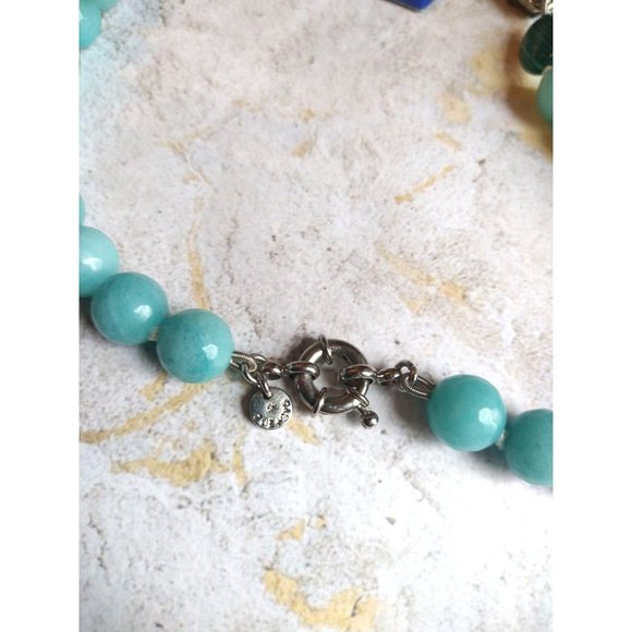 Gorgeous Mixed Media Blue Bead Statement Necklace - Picture 5 of 5